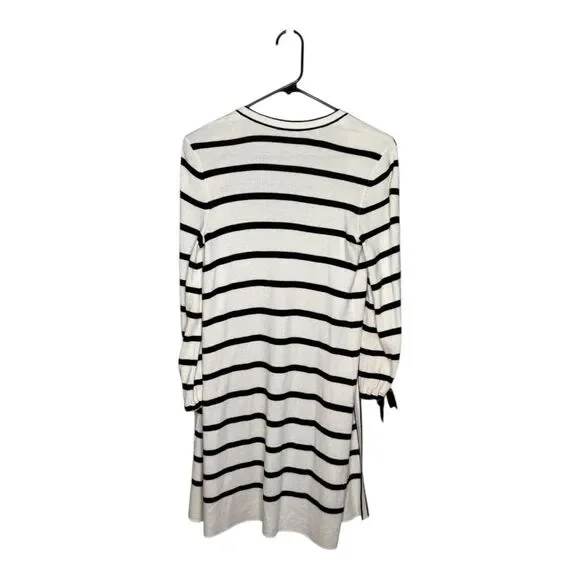 Talbots Oprah collection striped open front cardigan white black size P small - Picture 7 of 8
